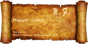 Magyar Fedor névjegykártya